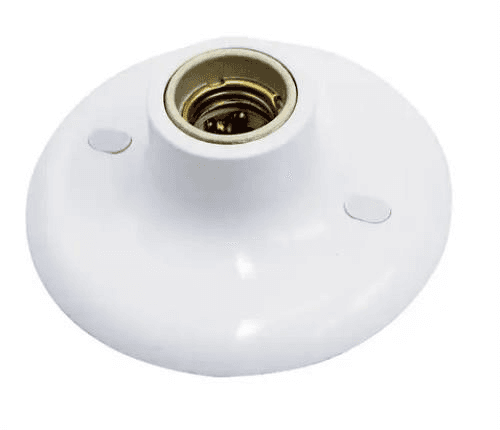 Plafon com Soquete de Porcelana Branco