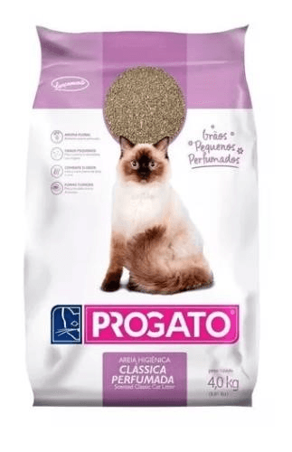 Areia Sanitária Progato Classic Grãos Pequenos Perfumada 4kg