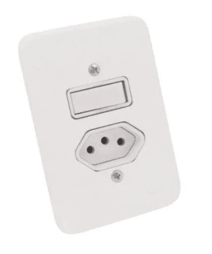 Interruptor Embutir 1 Tecla + 1 Tomada Radial