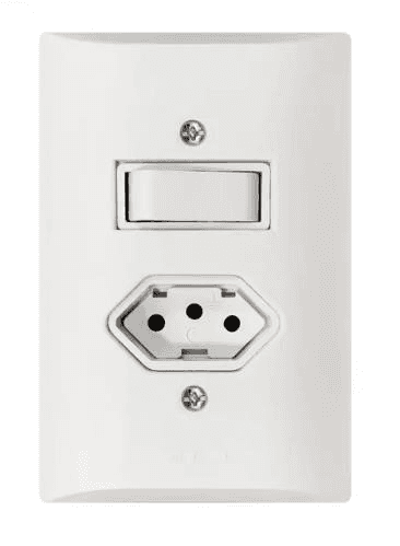 Linha Millenium Conjunto Interruptor 1 Tecla + Tomada 10A 39045
