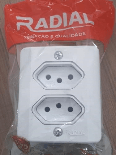 Sistema X Radial Tomada Dupla 2P+T 10A Branco 1902.115