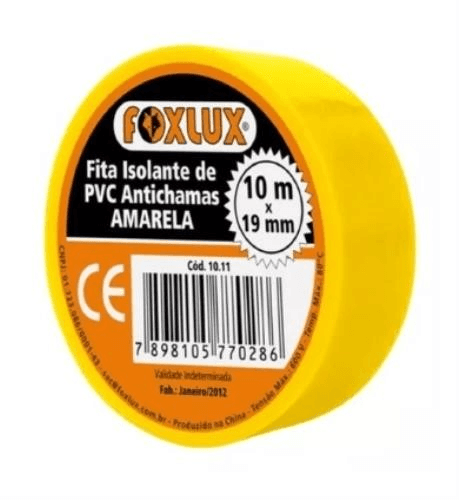 Fita Isolante Amarela 10m Foxlux