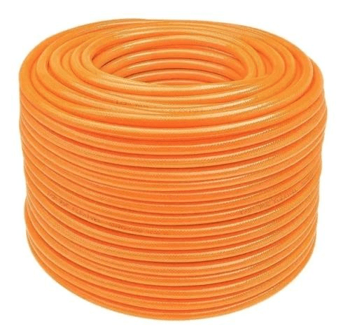 Mangueira de Jardim Trançada Premium Reforçada Laranja 1/2 x 2,4mm Rolo com 200m