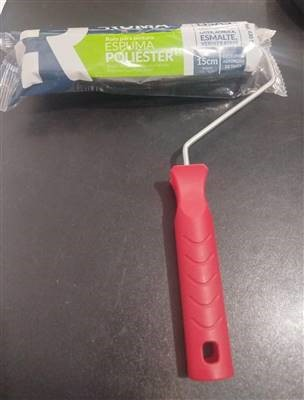 Rolo de Espuma Poliéster de 15cm com Cabo