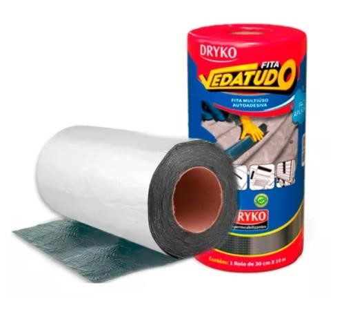Manta Asfáltica Adesiva Alumínio 30cm Dryko