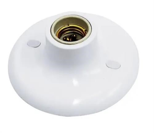 Plafon com Soquete de Porcelana Branco
