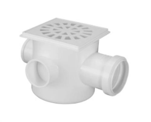 Caixa Sifonada Quadrada Branca Krona 150x150x50mm