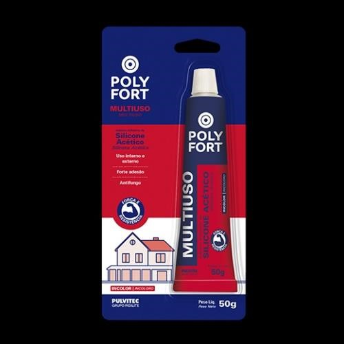 Adesivo Selante de Silicone Incolor 50g Polyfort