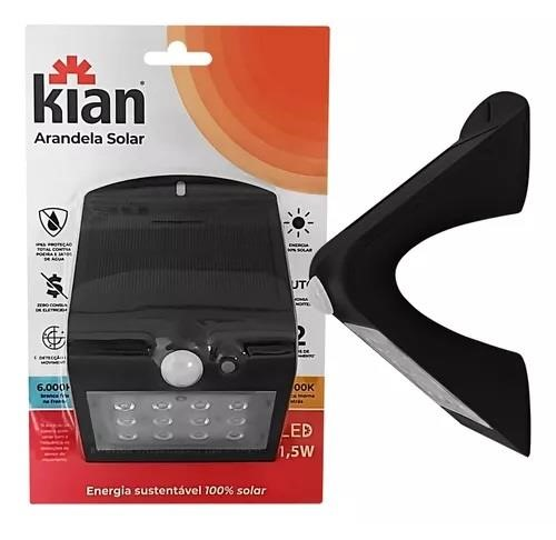 Arandela LED Solar Branca 1.5W 6000K Kian