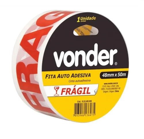 Fita Adesiva com Alerta Frágil 48mm x 50m