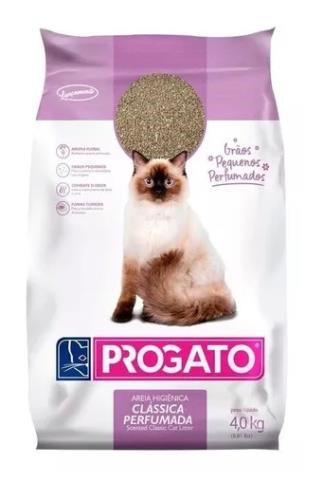 Areia Sanitária Progato Classic Grãos Pequenos Perfumada 4kg