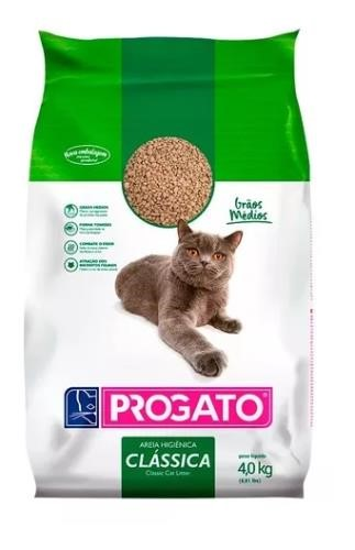 Areia Sanitária Progato Classic Grãos Médios 4kg