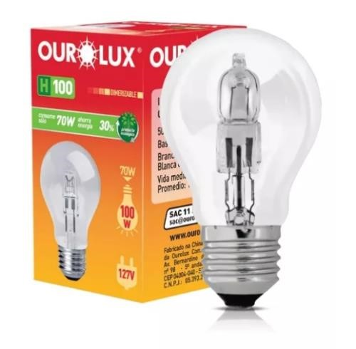 Lâmpada Incandescente Halógena 70W E27 220V
