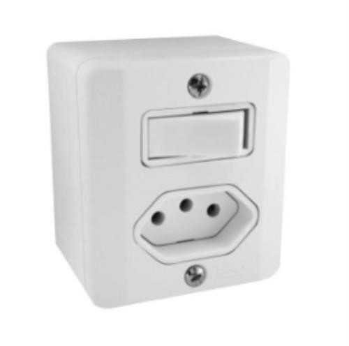 Interruptor + Tomada Sobrepor 10A Radial