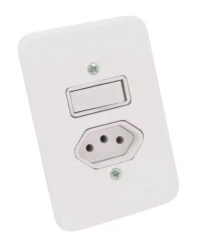 Interruptor Embutir 1 Tecla + 1 Tomada Radial