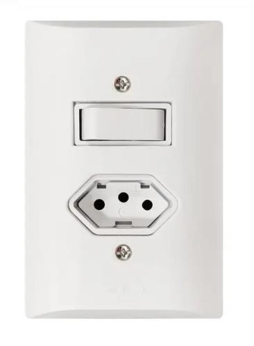 Linha Millenium Conjunto Interruptor 1 Tecla + Tomada 10A 39045