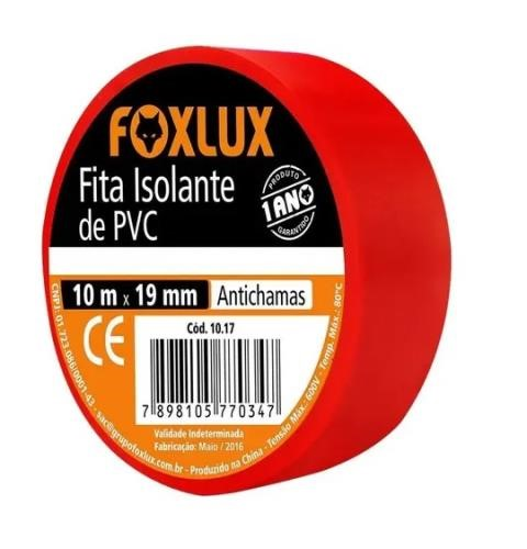 Fita Isolante Vermelha 10m Foxlux
