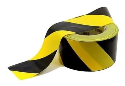 Fita Zebrada Preta e Amarela 100m Plastcor