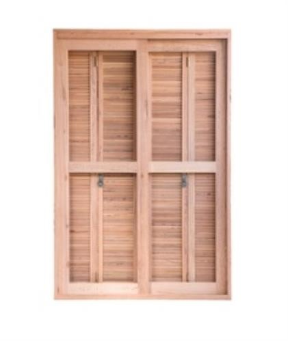 Porta-Janela EWK 460 Eucalipto 1,40x2,13m com Veneziana Pantográfica