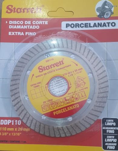 Disco de Corte Diamantado Turbo Porcelanato 110mm STARRETT