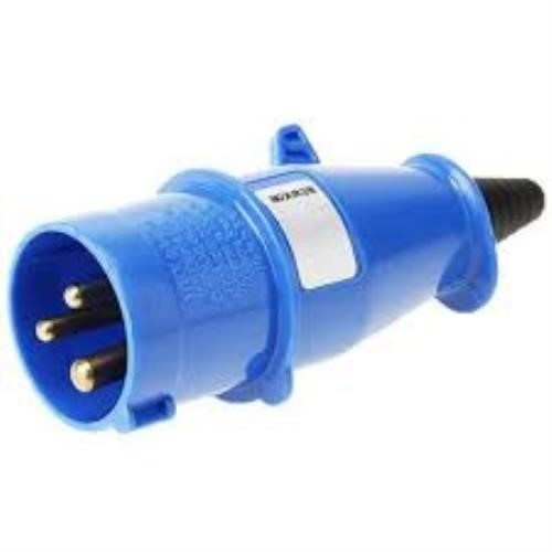 Plugue Pino Industrial 2P+T 16A Azul 200/250V