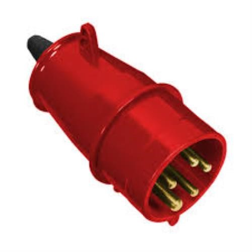 Plugue Pino Industrial 3P+T 32A Vermelho 380/440V