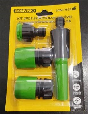 Kit 4 Peças Esguicho e Engates Rápidos