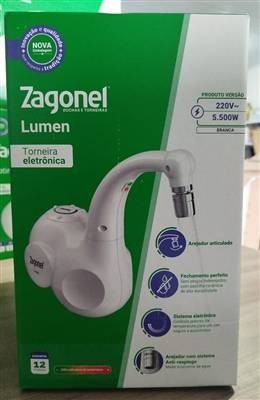 Torneira Eletrônica Zagonel Lumen 5500W 220V Branca