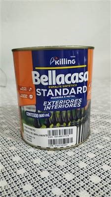 Tinta Esmalte Brilhante Preto Bellacasa 900ml - Killing
